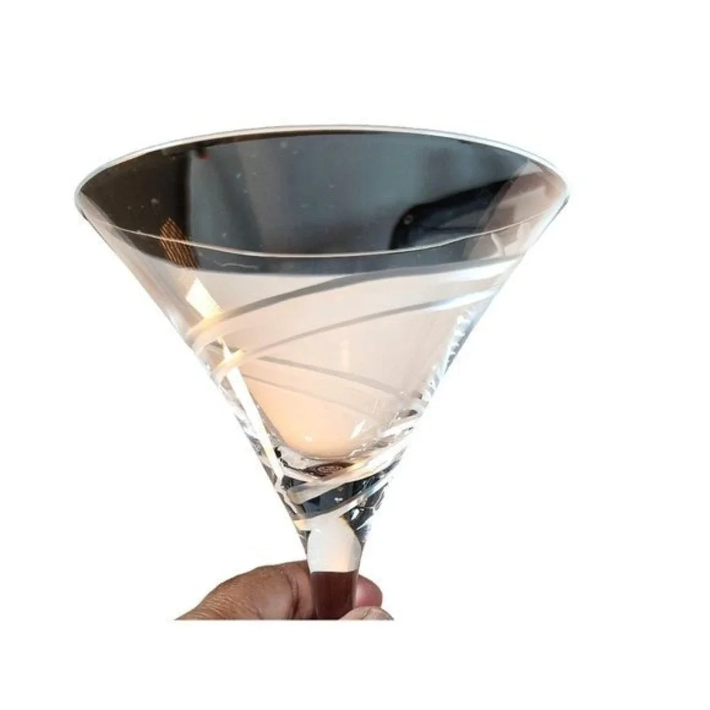 Set‎ of 4 Oversized Chic Martini Glasses Decorative Edging